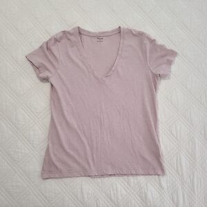 Madewell Light Brown V-Neck Tee
